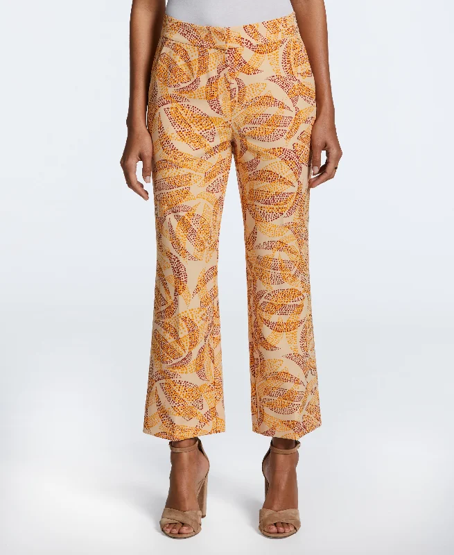 Petite Batik Print Cropped Culotte Pant Elegant High-Waist Pants
