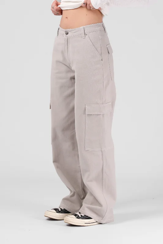 Cargo Pant - Stone Casual Plaid Pants
