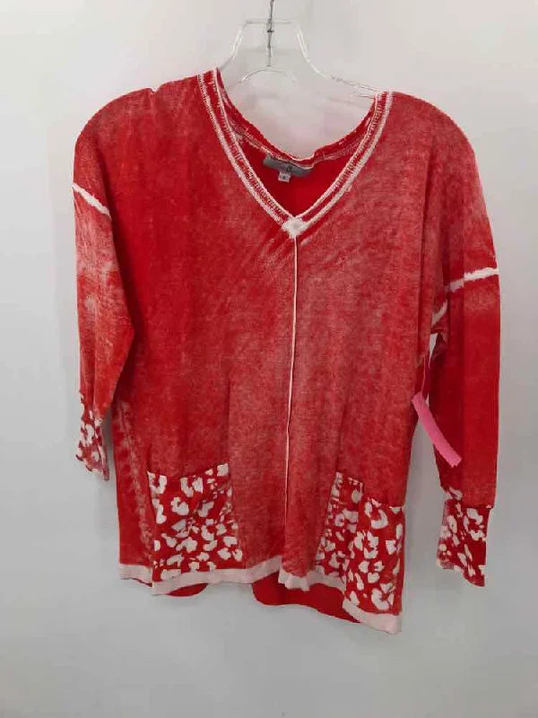 Pre-Owned Ten-Oh-8 Orange Size Small Sweater Sequined Glittery Shiny