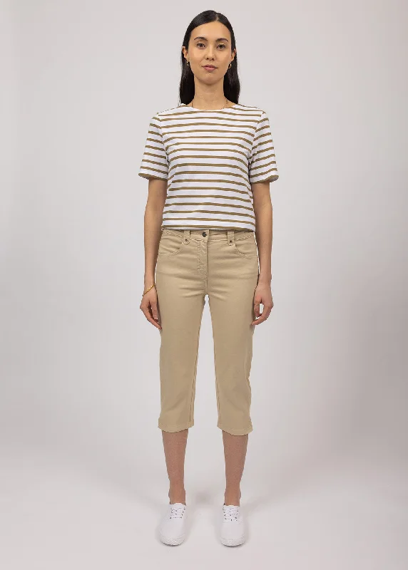 Elodie three quarters pants - in cotton, comfort fit (PLAGE) Trendy Wide-Legged Trousers