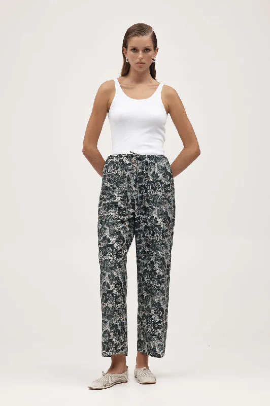 Marle Renee Pant - Flora Marble Slim-Fit Khaki Pants