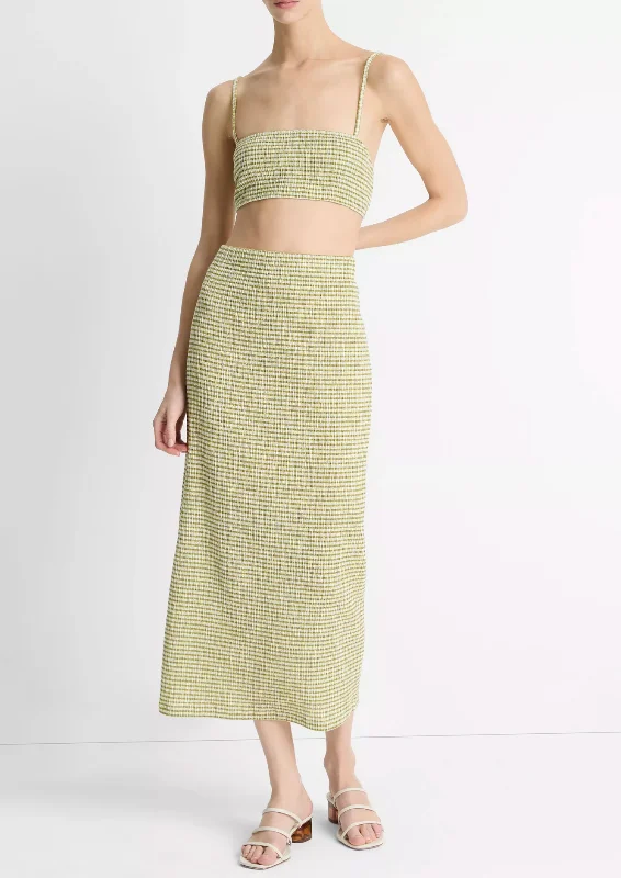 Checked Midi Skirt lace skirt intricate