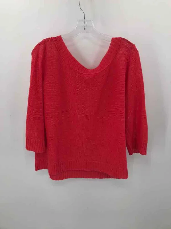 Pre-Owned Eileen Fisher Red Size Large Sweater Modern Contemporary Chic