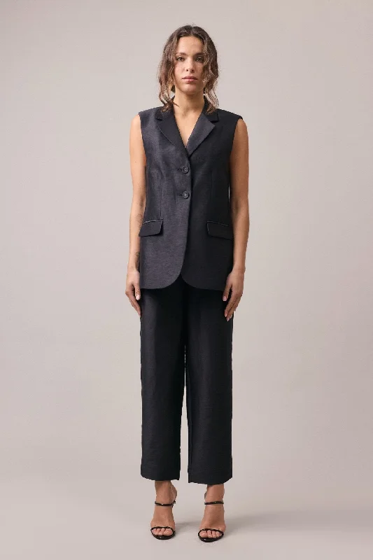 Remi Button Front Slim Pant Chic Slim Fit Pants