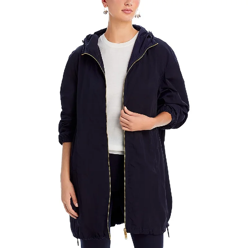 Fabiana Filippi Womens Hooded Long Sleeve Windbreaker Jacket Denim Jacket Leather Jacket Suede Jacket
