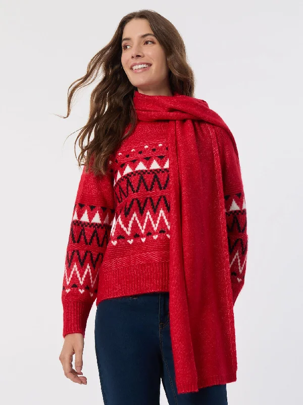 Crew Neck Scarf Sweater Collared Crew Neck Turtle Neck