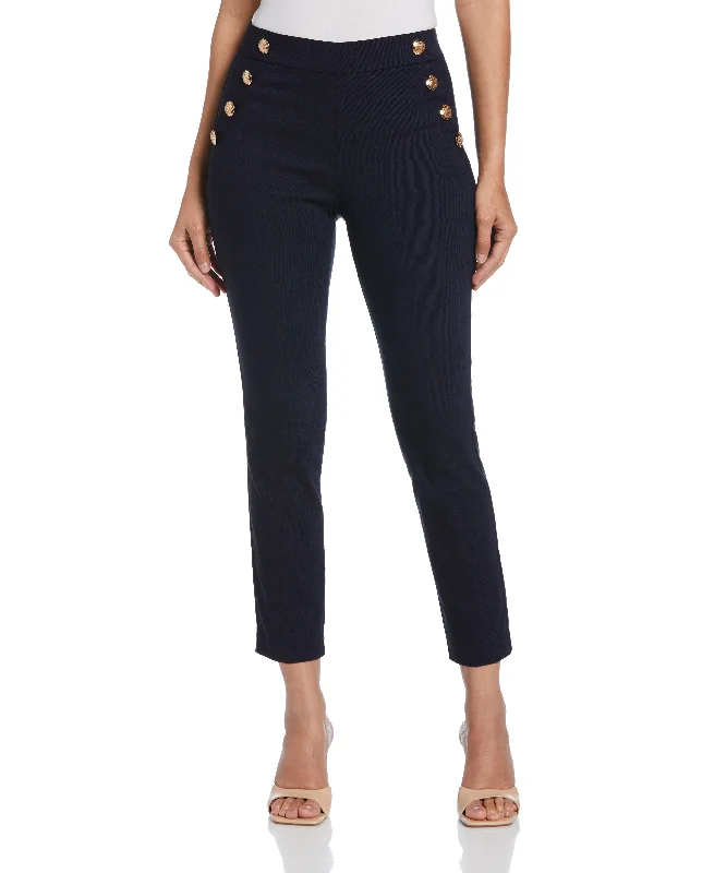 Supreme Stretch Twill Slim Pull-On Ankle Pant Comfortable Pleated Pants