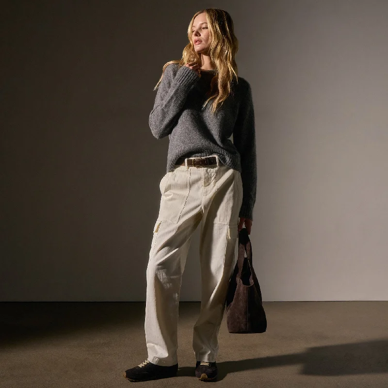 Herringbone Utility Pant - Ivory Pigment Formal Stretch Pants