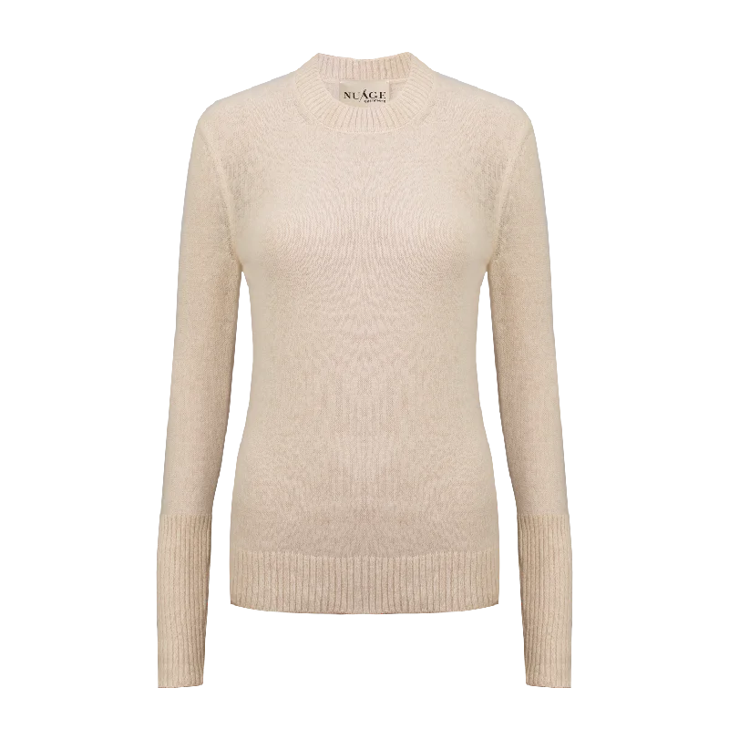 Lightweight Sweater 100% Cashmere  Ivory* Lightweight Heavyweight Midweight