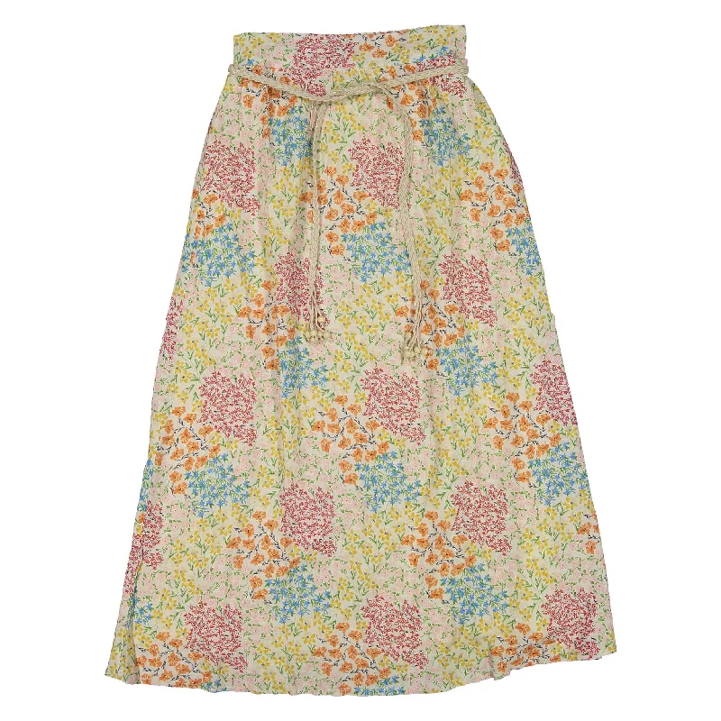 ROWE Multicolor Floral Belted Skirt cashmere skirt fine