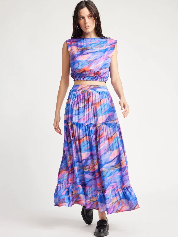Taylee Full Maxi Skirt button skirt front