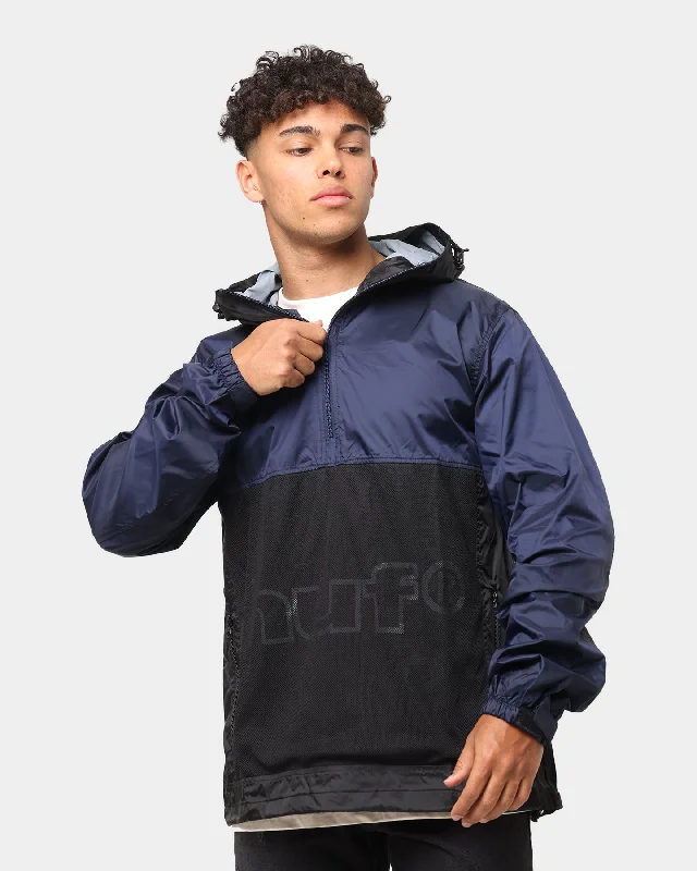HUF Wireframe Anorak Jacket Navy Front Pockets Side Pockets Patch Pockets