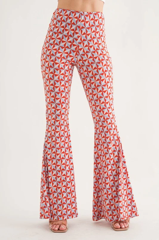 TOMATO GEOMETRIC PRINT WIDE-LEG PANTS BT6605NPB Fashionable Jogger Pants
