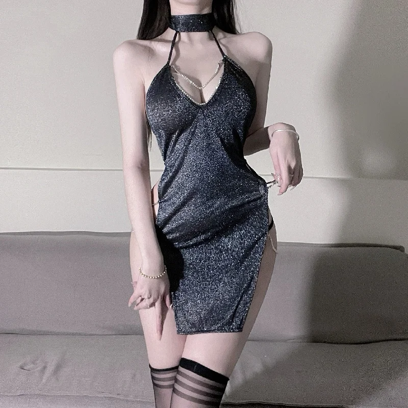 Mesh series skirt  KF70527 leather skirt sleek