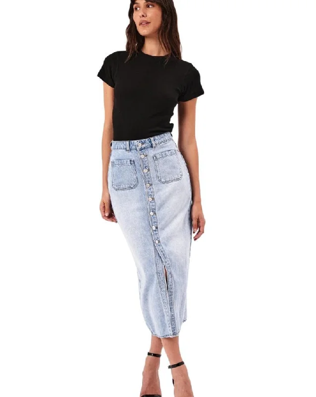 Sailor Skirt Lyocell Blue - Light Vintage Blue velvet skirt glossy