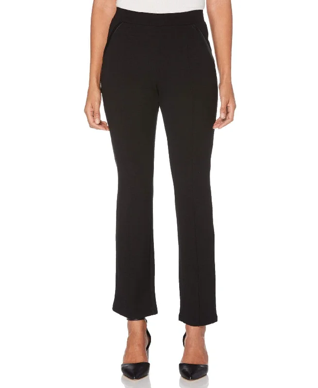 Petite Ponte Knit Slim Leg Pant - Comfort Fit Classic Stretch Pants