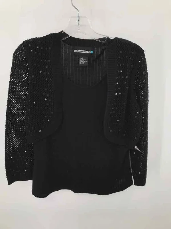 Pre-Owned Requirements Black Size Small Sweater Glossy Satin Silk