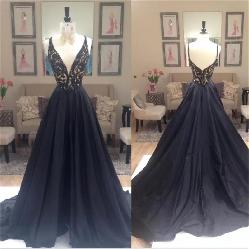 Black A-line Elegant Deep V-Neck Prom Dresses, Black Long Evening Party Dresses, Long Prom Dress,Prom Dresses Online, PD0198 Tunics Polka dots Black A-line Elegant Deep V-Neck Prom Dresses, Black Long Evening Party Dresses, Long Prom Dress,Prom Dresses Online, PD0198 Tunics Polka dots