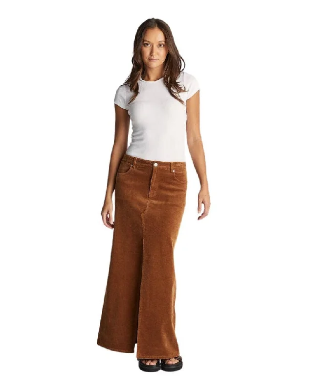 Repair Maxi Skirt - Caramel Cord chiffon skirt delicate