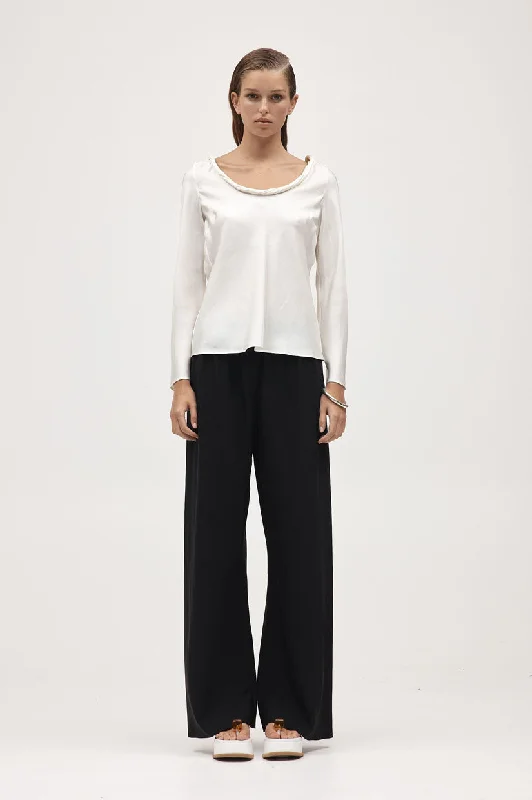 Marle Coco Pant - Black Elegant Silk Pants