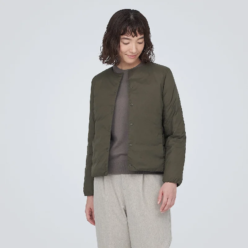 Lightweight Collarless Down Jacket Stand-Up Collar Roll-Neck Collar Turtle Neck