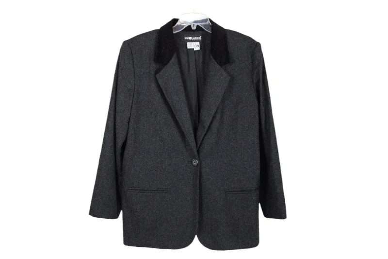 Sag Harbor Charcoal Gray Wool Blazer Jacket | 14 Petite Corduroy Jacket Velvet Jacket Brocade Jacket