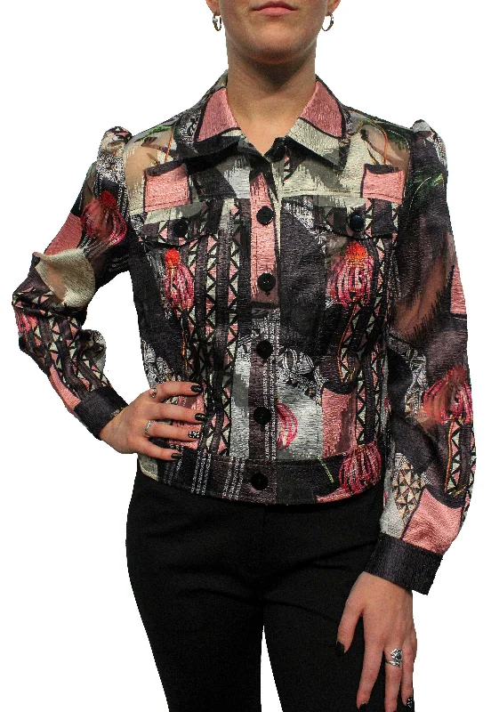 Art Deco Cropped Jacket Print Jacket Jacquard Jacket Patchwork Jacket