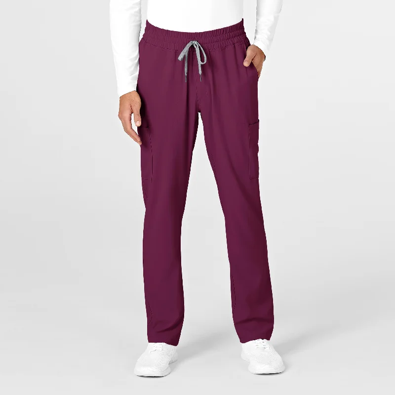 RENEW Mens Straight Slim Scrub Pant - Wine Modern Skinny Pants