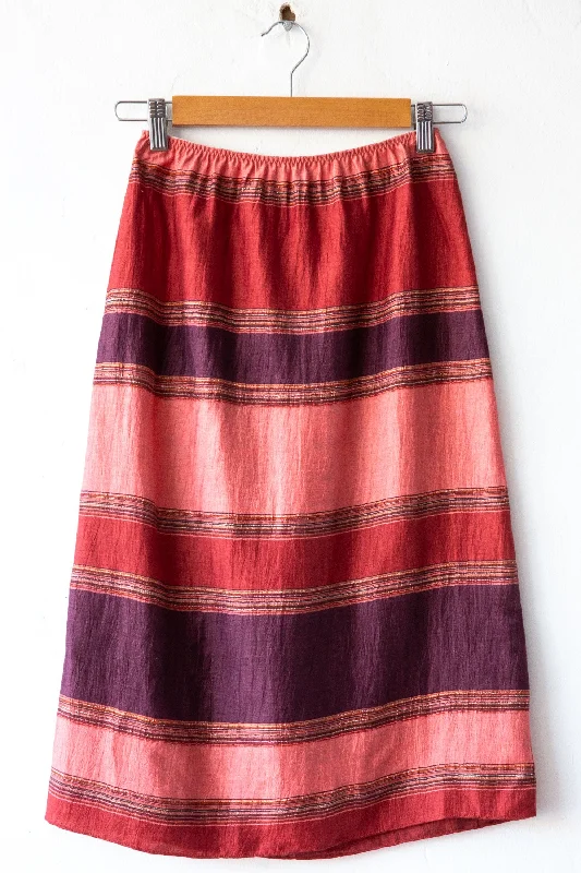 Variegated Stripe Slip Skirt corduroy skirt durable
