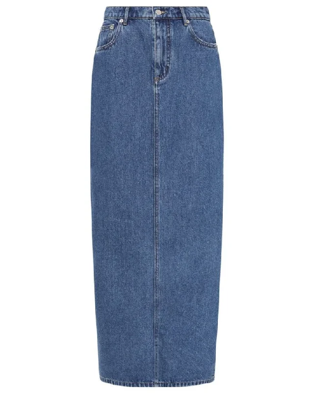 Organic Denim Maxi Skirt denim skirt classic