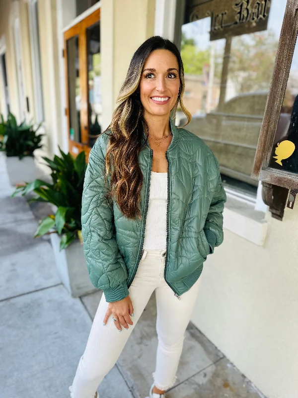 Malia Jacket- Olive Notch Collar Peter Pan Collar Cowl Neck