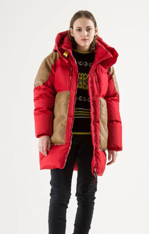 Parajumpers Carolina Women's Winter Jacket Red Hoodie Zip-Up Jacket Button-Up Jacket Parajumpers Carolina Women's Winter Jacket Red Hoodie Zip-Up Jacket Button-Up Jacket