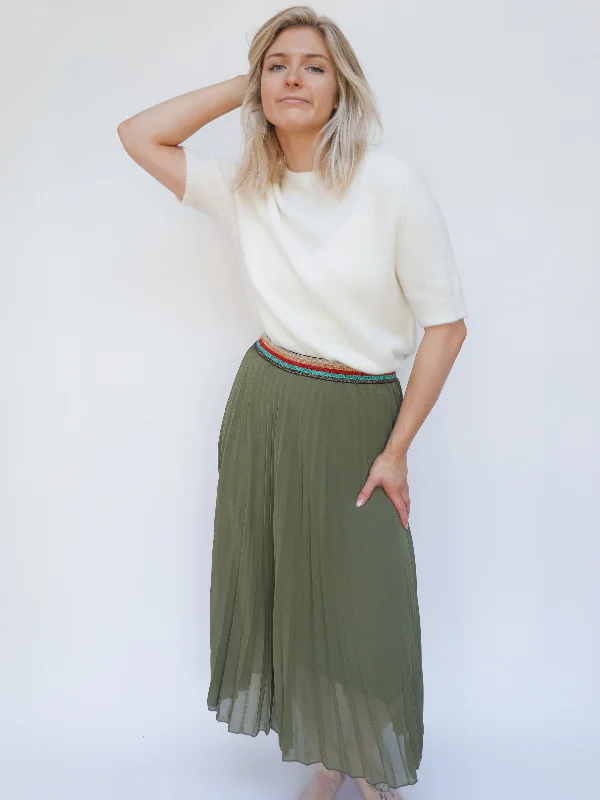 Lucinda Skirt Khaki wool skirt warm