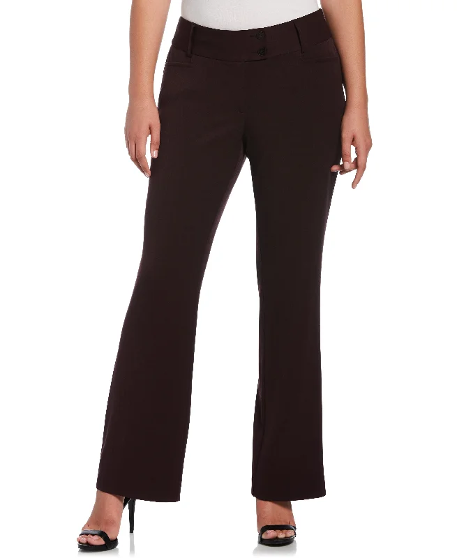 Petite Gabardine Bootcut Pant - Curvy Fit Sleek Black Pants