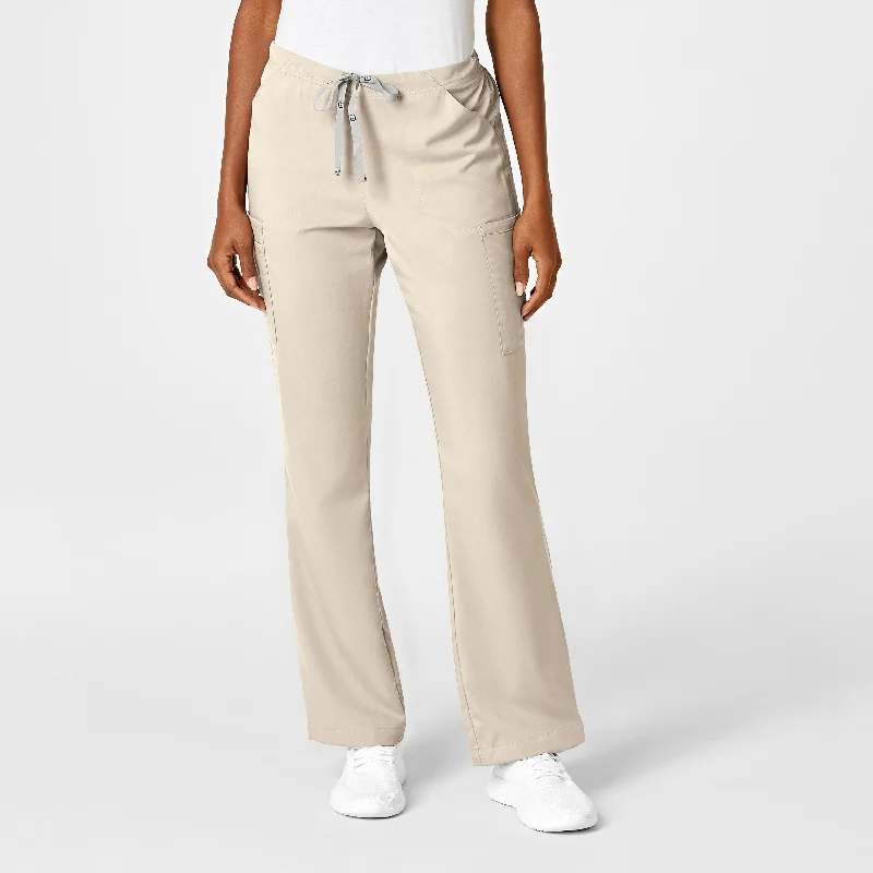 PRO Women's Moderate Flare Leg Scrub Pant - Khaki Classic Flared Pants