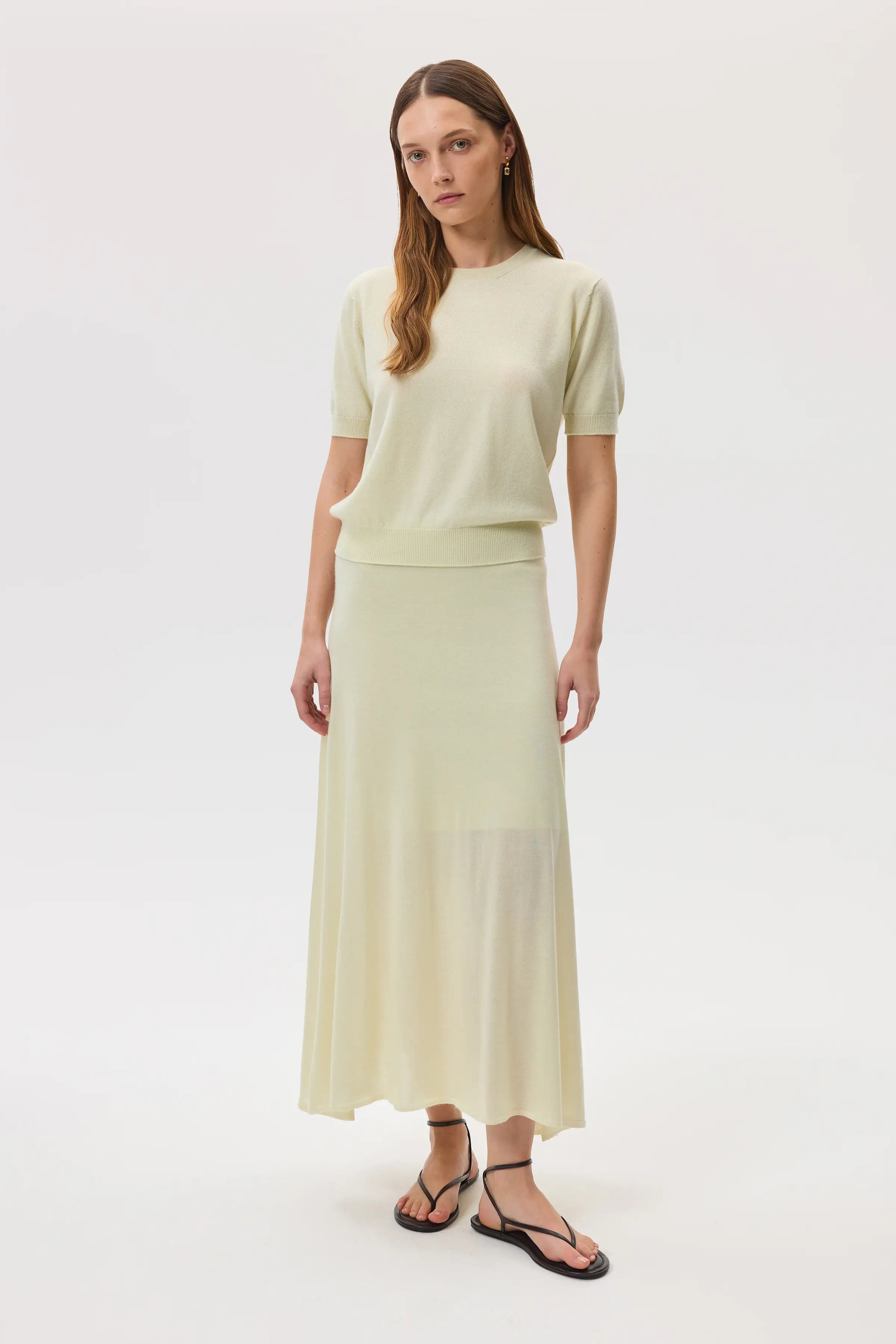 Cashmere Silk A-Line Skirt chiffon skirt airy