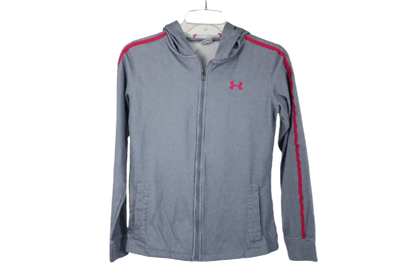 Under Armour Blue Pink Zip Up Jacket Hoodie | SM Belted Jacket Elasticated Jacket Padded Jacket