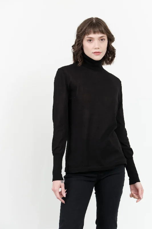 Nilo Jersey Neck Roll Sweater Fitted Slim Tailored