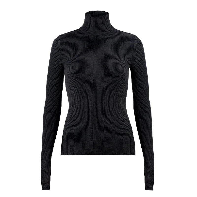 Thin Turtleneck Sweater Just Black* Beaded Sweater Sequined Faux Fur