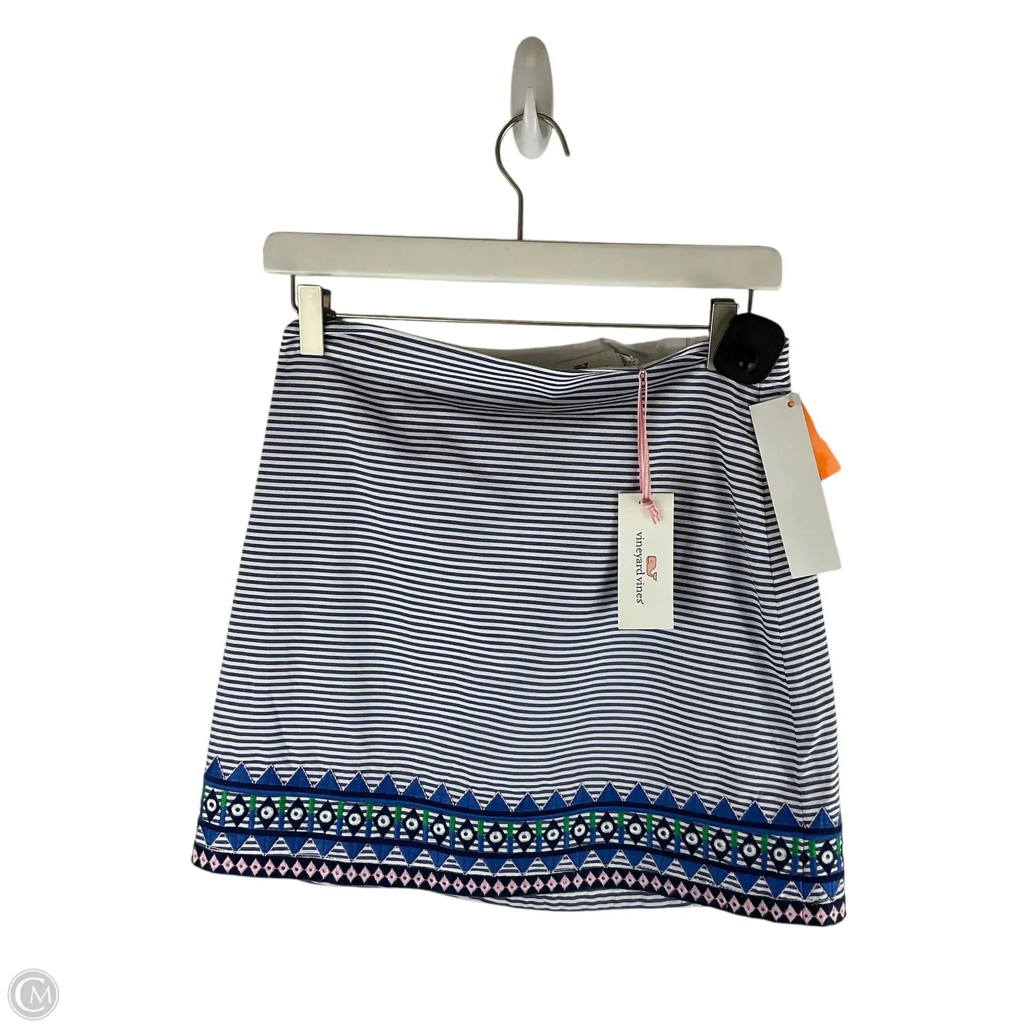 Skirt Designer By Vineyard Vines In Blue & White, Size: 0 linen skirt airy