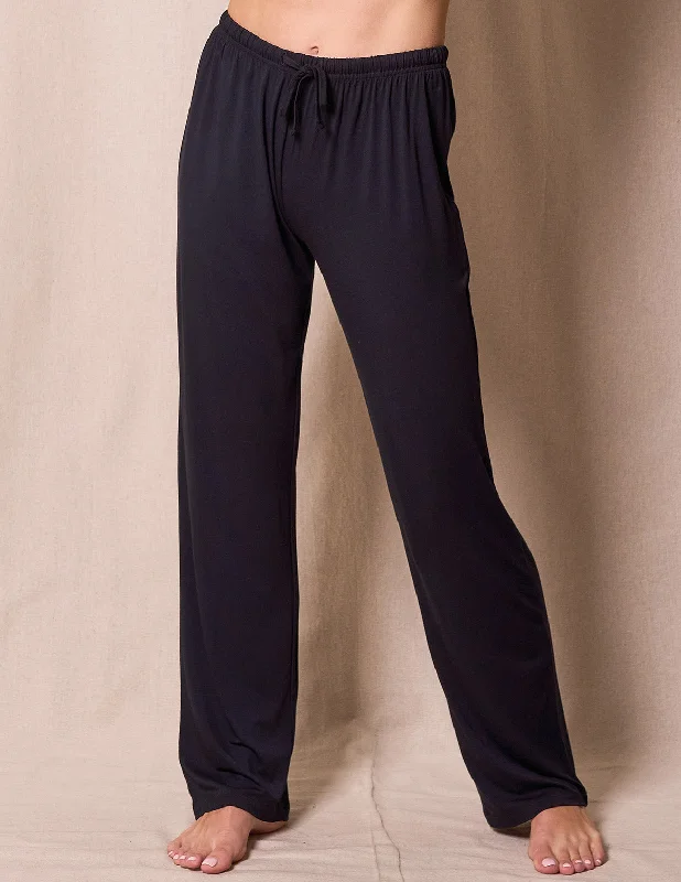 Bamboo Sleep Pants - Black Relaxed Lounge Trousers