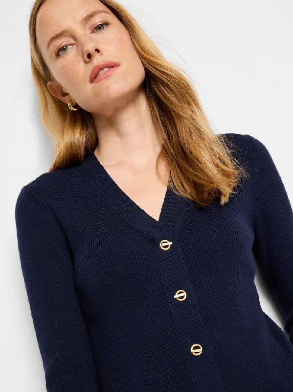NIC+ZOE Toggle Sweater Striped Floral Plaid