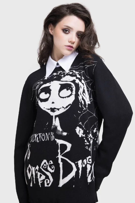 Corpse Bride Distressed Sweater Stretchy Elastic Breathable