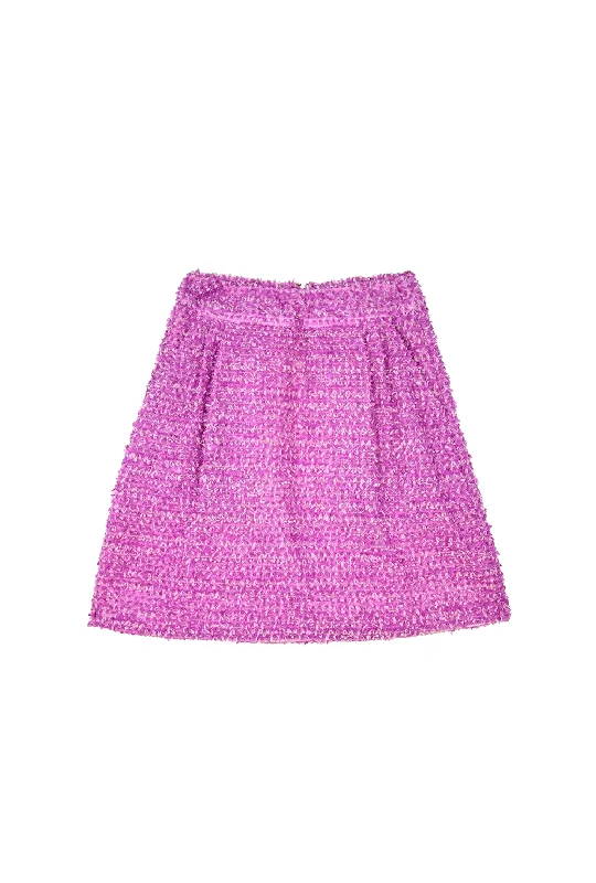 Maggie Mini Skirt - Violet Confetti linen skirt natural