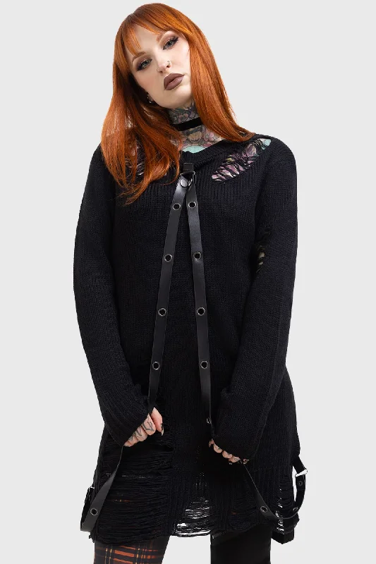 Lunar Grit Sweater Embroidered Appliqued Beaded