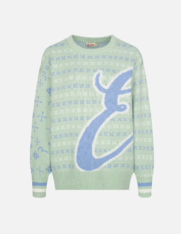 Logo Calligraphy Jacquard Knitted Sweater Satin Fabric Silk Fabric Chiffon Fabric