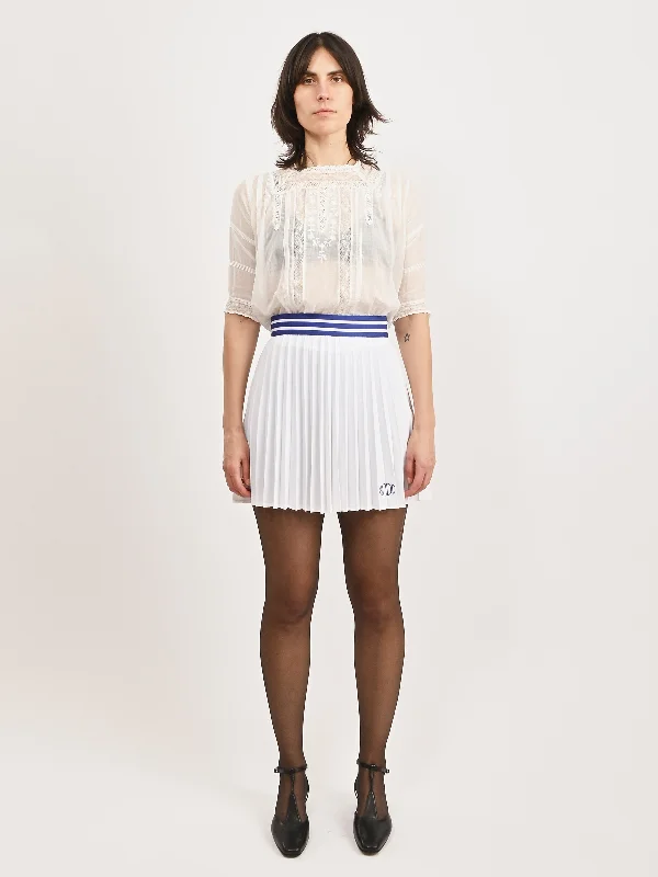 Cream Court Skirt zip skirt side