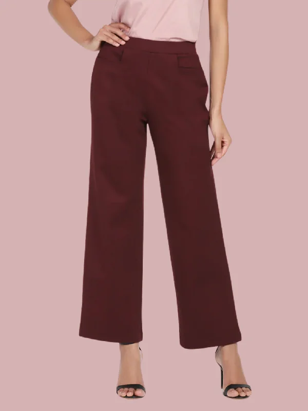 Wide Bottom Mid Waist Stretch Pants Relaxed Linen Pants