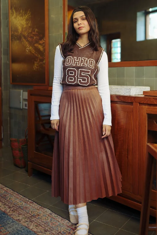 Espresso Brown Leather Skirt lace skirt romantic