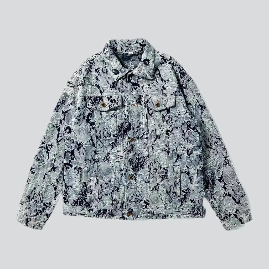 Y2k oversized men's jean jacket Wool Jacket Cashmere Jacket Tweed Jacket